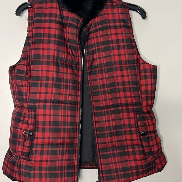 Chaps Red Plaid Vest - Picture 3 of 10